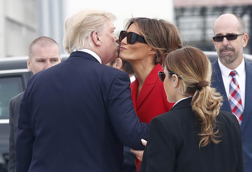 melania trump, donald trump, france, us president, trump france visit, united states, orly airport, paris, air force one, melania dresses, eiffel tower, trump paris tour, indian express