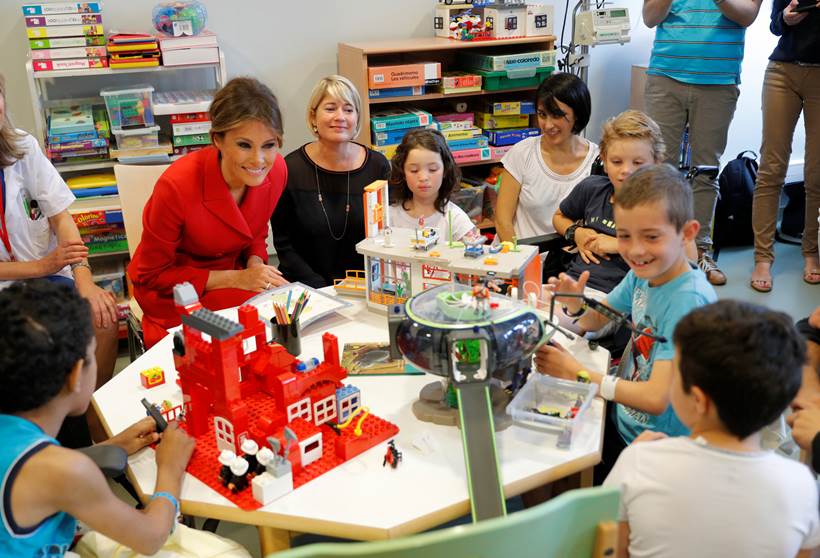 melania trump, donald trump, france, us president, trump france visit, united states, orly airport, paris, air force one, melania dresses, eiffel tower, trump paris tour, indian express