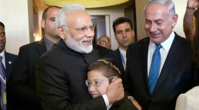 Moshe Holtzberg, Benjamin Netanyahu, Baby Moshe visits India, 26/11 Mumbai terror attack, Netanyahu visits India, PM Narendra Modi, Palestine, Jerusalem, Indian Express