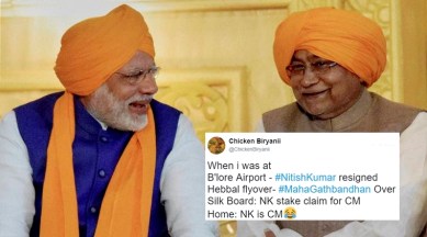 nitish kumar, nitish kumar swearing in, nitish kumar resigns, nitish kumar bihar cm, nitish kumar chief minister bihar, nitish kumar nda government in bihar, indian express, indian express news