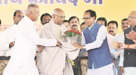 Ram Nath Kovind with Madhya Pradesh CM Shivraj Singh Chouhan in Bhopal. PTI