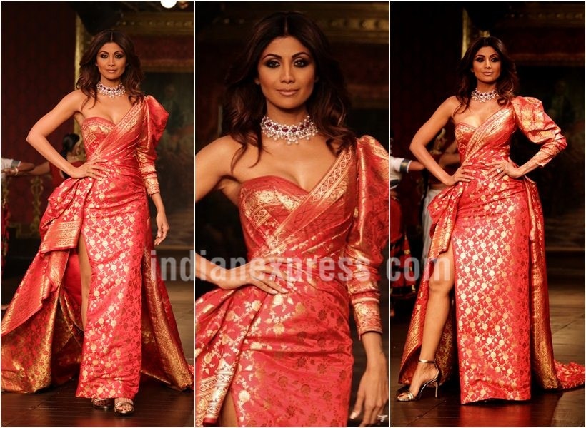 shilpa shetty, shilpa shetty Kundra, icw 2017, india couture week, monisha jaising, shilpa shetty monisha jaising, fashion news, entertainment news