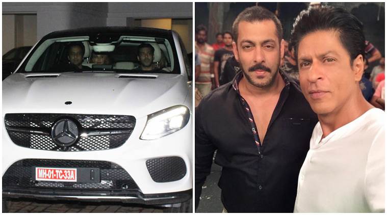 Salman Khan Spotted In His New Mercedes Is It The Same Car Shah Rukh Khan Gifted Him For Doing Aanand L Rai Film See Photos Entertainment News The Indian Express car shah rukh khan gifted