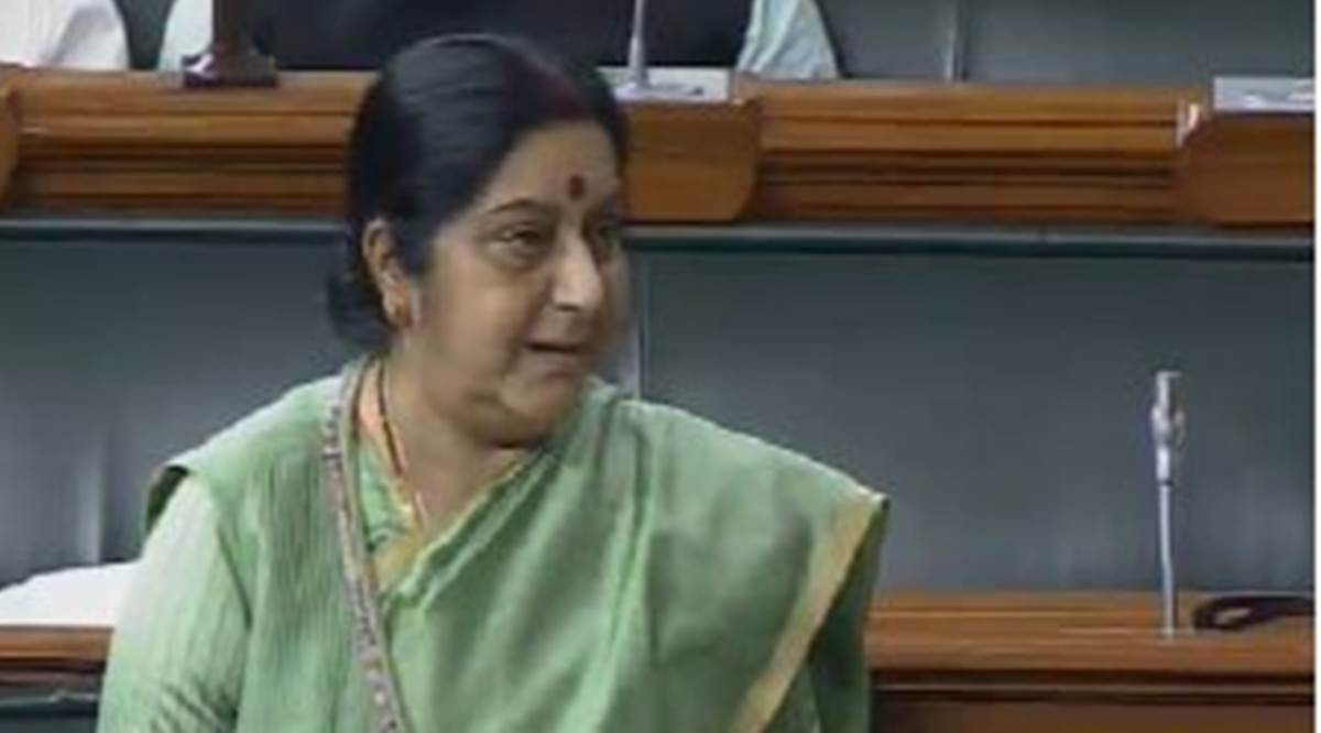 sushma swaraj, missing indians in iraq, sushma swaraj iraq, sushma swaraj on missing indians, badush jail, indians in iraq, indian express news, india news