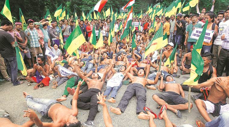 tripura, tripura naked protest, tripura ipft protest, twipraland, tripura tribal communities