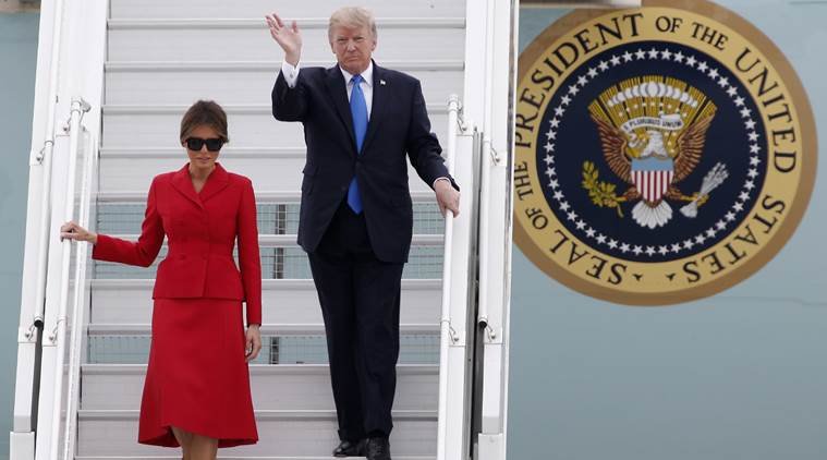 Trump France visit, Donald Trump, US President, Emmanuel Macron, French President Emmanuel Macron, United States, US, France, US France relations, World news, Indian Express news