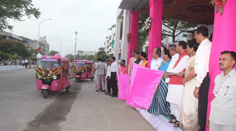 pink auto service, surat pink auto service, women autorickshaw drivers, autos for women, women passengers auto, surat, Surat Municipal Corporation