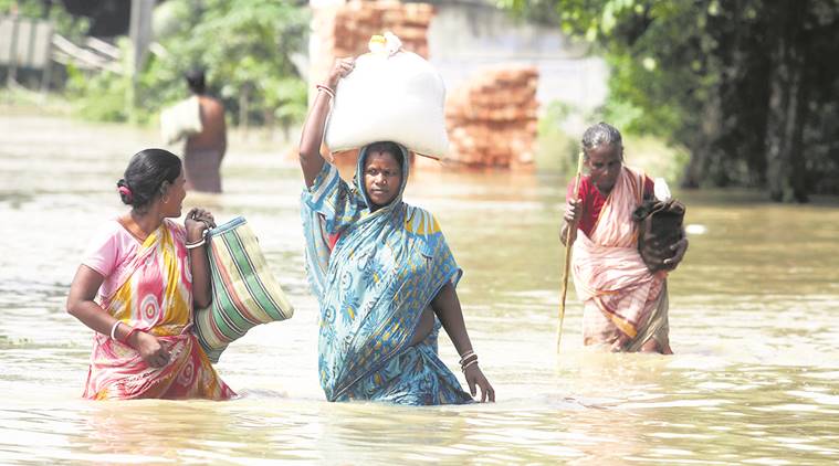 bahraich flood, uttar pradesh flood, UP floods, Floods, Monsoon, Indian Express news