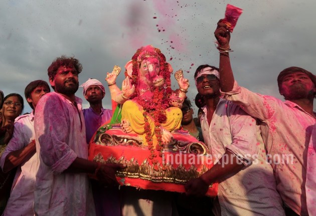 Ganesh Chaturthi, Idol Immersion, Ganpati visharjan, Ganesh Chaturthi celebration, Ganesh Chaturthi News, Indian express, Indian express news