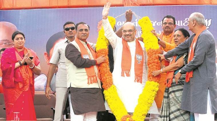 Amit Shah, Rajya Sabha Polls, Amit Shah Rajya Sabha, Gujarat Rajya Sabha Polls, Smriti Irani Rajya Sabha, Vijay Rupani, Gujarat Assembly elections , Narmada Yojana , Narmada Bachao Andolan, Narendra Modi, Gujarat News, India News, Indian Express News