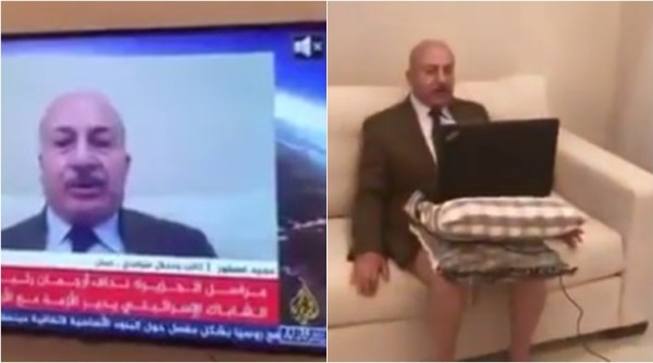 Jordanian political analyst on tv without pants, anchor without pants on tv, tv bloopers, indian express, indian express news