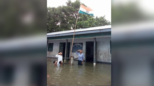 independence day, 70 years of independence, assam floods, assam floods photos, assam floods latest photos, assam floods independence photos viral facebook, indian express, indian express news