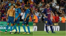 Barcelona vs Real Madrid, Spanish Super Cup 1st leg, Cristiano Ronaldo, El Clasico, Lionel Messi, sports gallery, football, Indian Express