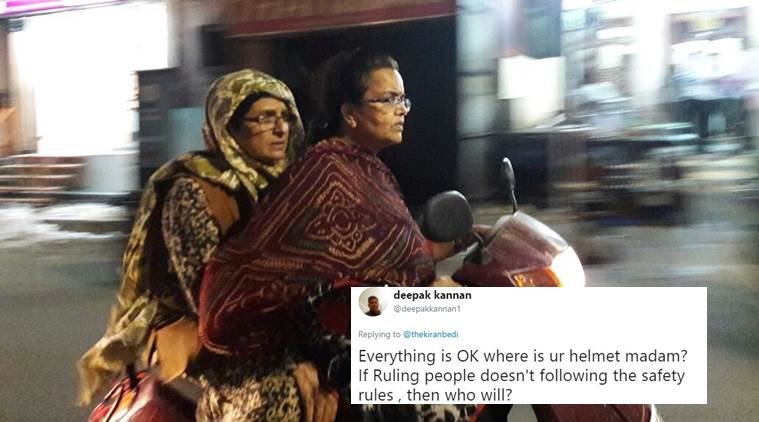 Kiran Bedi Replies To Twitterati S Objection To Her Night Ride Sans Helmet In Puducherry Trending News The Indian Express