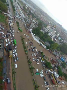 chandigarh flood, rainfall, chandigarh pics, flood images, chandigarh flood pics, punjab flood, chandigarh weather today, indian express