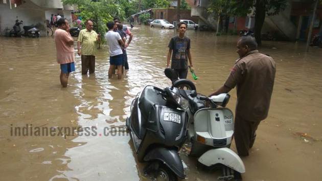 chandigarh flood, rainfall, chandigarh pics, flood images, chandigarh flood pics, punjab flood, chandigarh weather today, indian express