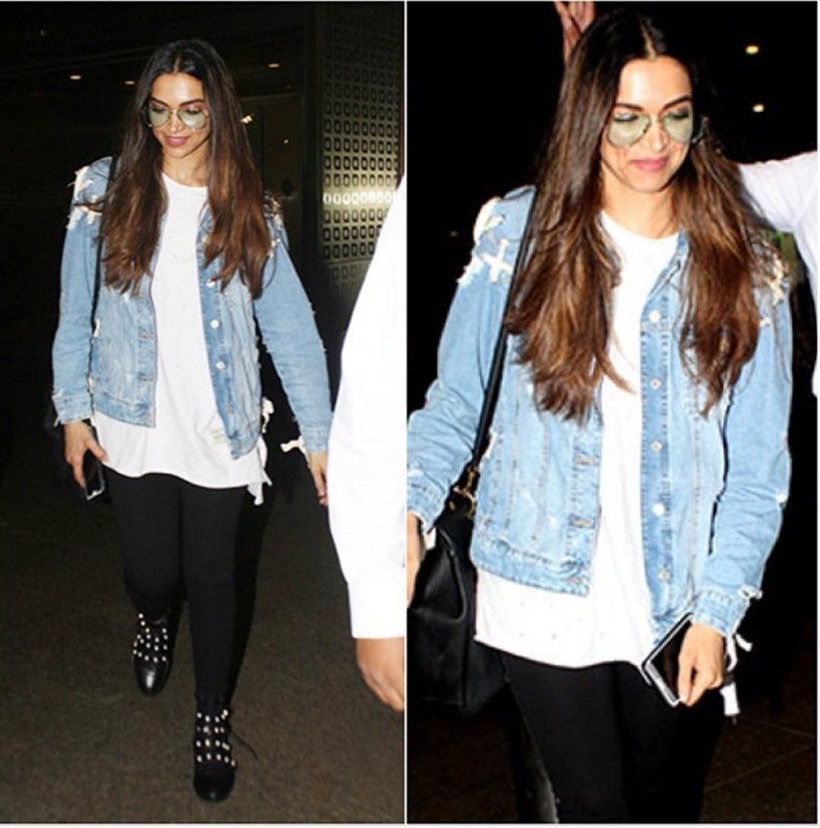 Deepika Padukone teams her beige coat and baggy pants with a Louis