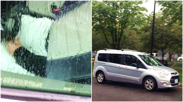 driverless car, driverless car video, driver wears seat cover, driverless car mystery, driverless car viral, viral videos, indian express, indian express news