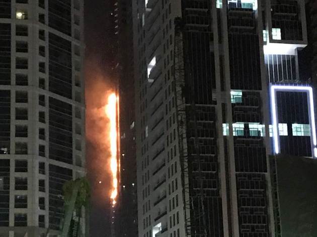 dubai fire, torch tower, dubai tower fire, uae, residential tower blaze, marina torch tower, marina district, indian express