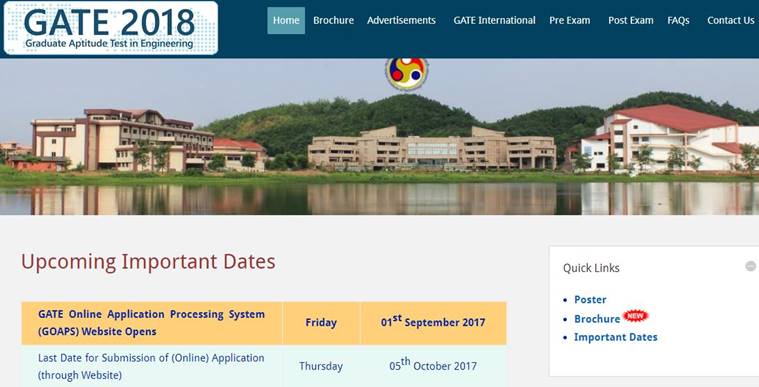 GATE, GATE 2018, gate.iitg.ac.in, iit, iit guwahati, GATE 2018 eligibility, GATE 2018 apply online, GATE exam dates, education news, indian express