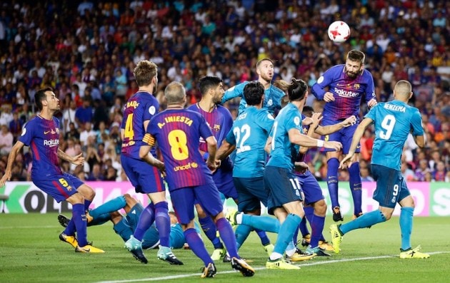Barcelona vs Real Madrid, Spanish Super Cup 1st leg, Cristiano Ronaldo, El Clasico, Lionel Messi, sports gallery, football, Indian Express