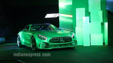 mercedes india launch, mercedes benz, mercedes amg gt r, mrc gt roadster, mercedes launch event delhi, mercedes gt r price india, mercedes ex showroom price india, indian express