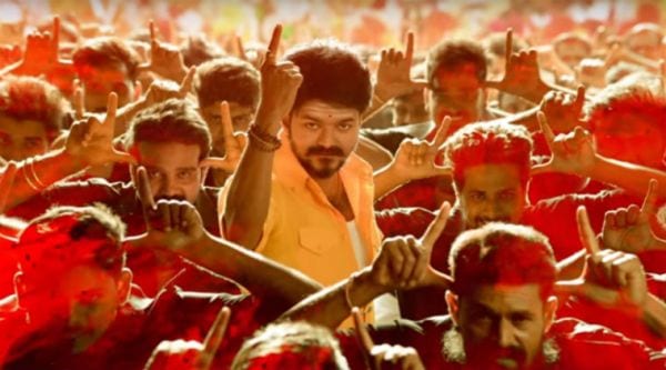 mersal vijay red shirt