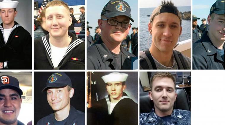 US sailors missing, US sailors missing recovered, USS McCain collision, USS McCain collision sailors missing, US sailors bodies recovered, world news, indian express news