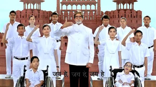national anthem, national anthem sign language, amitabh bachchan, india independence day, india national anthem, national anthem amitabh bachchan, indian express