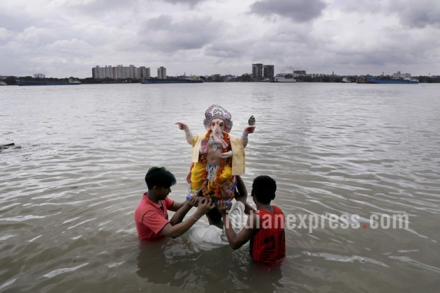 Ganesh Chaturthi, Idol Immersion, Ganpati visharjan, Ganesh Chaturthi celebration, Ganesh Chaturthi News, Indian express, Indian express news