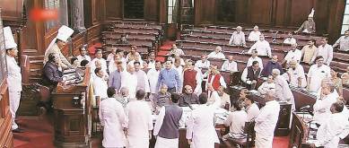 parliament monsoon session, rajya sabha, rajya sabha ruckus, rajya sabha adjourn, election commission, nota, ec nota, india news