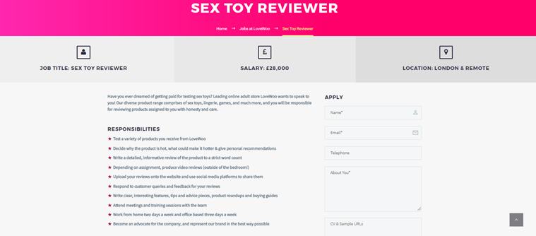 Get paid 28 000 to become an official sex toy reviewer