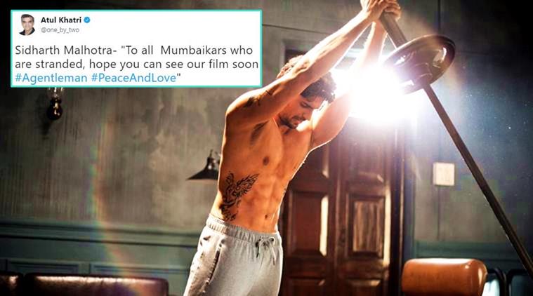 sidharth malhotra, mumbai rains, sidharth malhotra trolled for tweets, sidharth malhotra trolling, sidharth malhotra mumbai rains, sidharth malhotra gurmeet ram rahim, sidharth malhotra haryana stay safe, indian express, indian express news