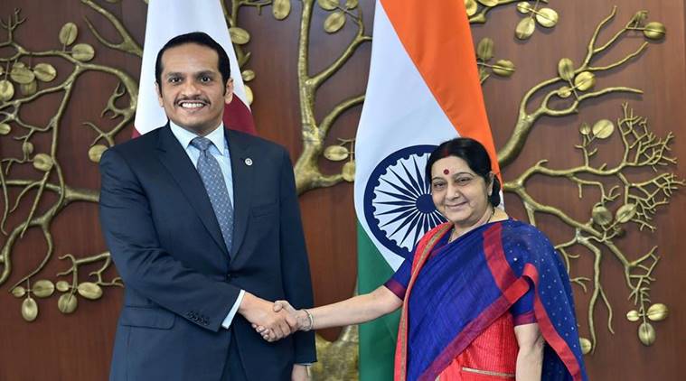  Qatar, India,External Affairs Minister, Sushma Swaraj,Qatari Foreign Minister, Sheikh Mohamed bin Abdulrahman Al-Thani, Indian workers in Qatar, Qatar-India relations 