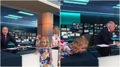 WATCH: This toddler interrupts a live TV interview in the most adorable way  | Trending News,The Indian Express