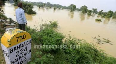 up flood, up flood latest pics, uttar pradesh, up flood images, up flood photos, indian express
