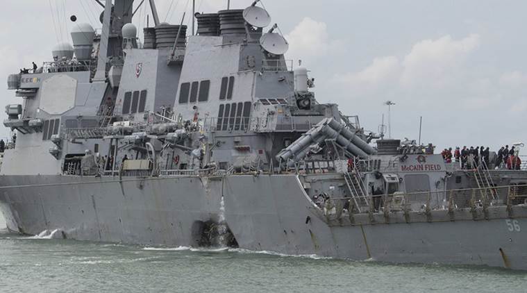 USS John S McCain, US Navy and Marine Corps, US Pacific Fleet, United States, US, World news, Indian express news