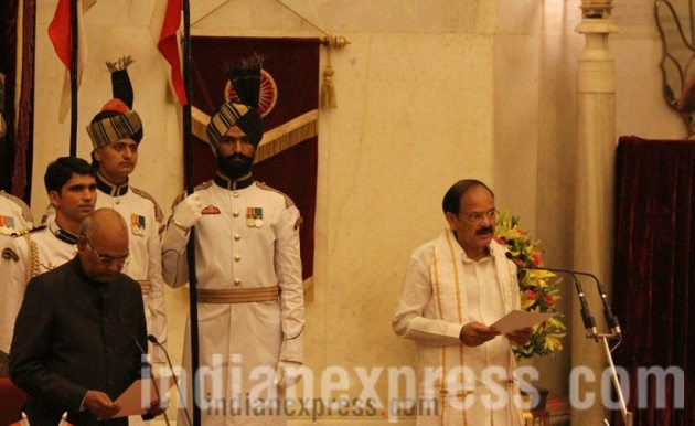venkaiah naidu, vice president, naidu swearing in, vice president swear in ceremony, vice president venkaiah naidu, rajya sabha chairman, indian express