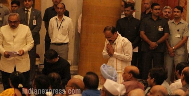 venkaiah naidu, vice president, naidu swearing in, vice president swear in ceremony, vice president venkaiah naidu, rajya sabha chairman, indian express