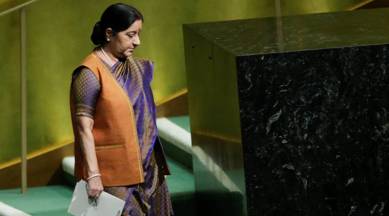 Sushma Swaraj, Sushma Swaraj UNGA address, Narendra Modi, Modi Twitter, EAM, UN General Assembly, Modi Swaraj, India at UN, India News, Indian Express