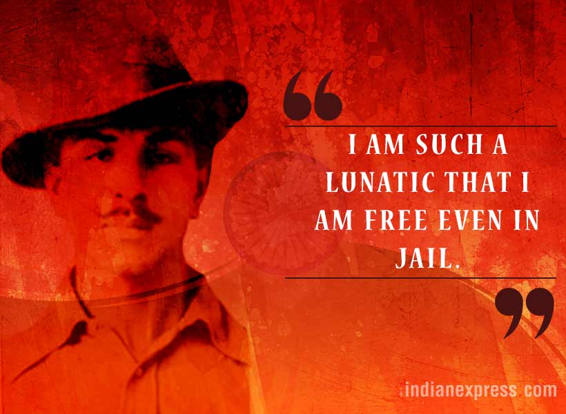 bhagat singh, shaheed bhagat singh, inspiring quotes by bhagat singh, matyrs of india, indian express, indian express news