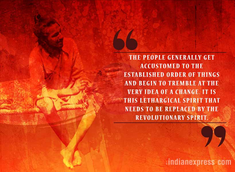 bhagat singh, shaheed bhagat singh, inspiring quotes by bhagat singh, matyrs of india, indian express, indian express news