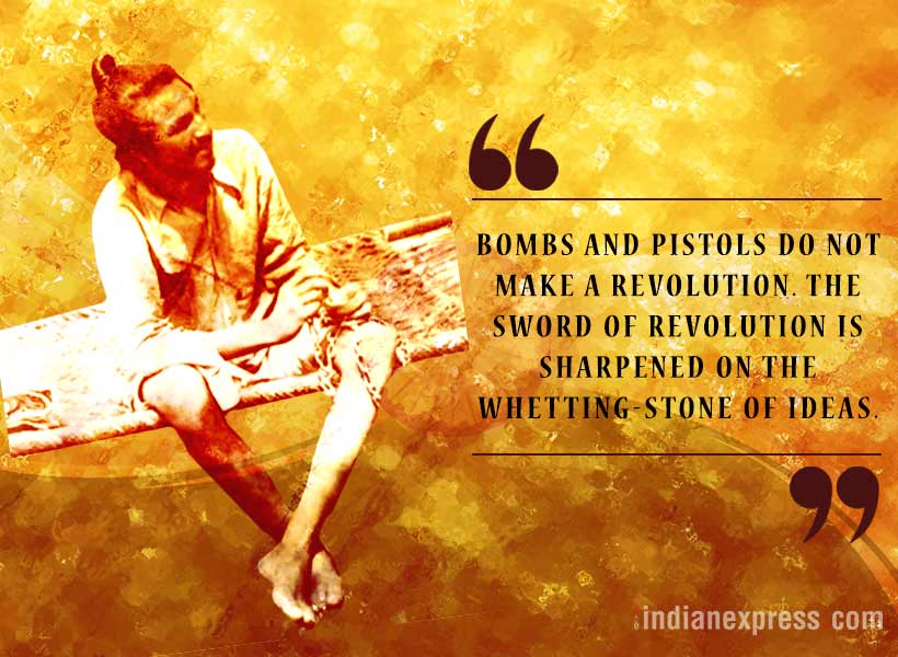 bhagat singh, shaheed bhagat singh, inspiring quotes by bhagat singh, matyrs of india, indian express, indian express news