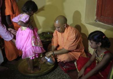 Yogi Adityanath, Adityanath head priest, Yogi Adityanath Priest, Navaratri, Adityanath Navaratri, India news, Indian Express