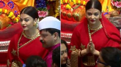 aishwarya rai bachchan, aishwarya rai bachchan lalbaygcha raja, aishwarya rai bachchan ganesh chaturthi, aishwarya ganesh visarjan, aishwarya ganesha visarjan pics