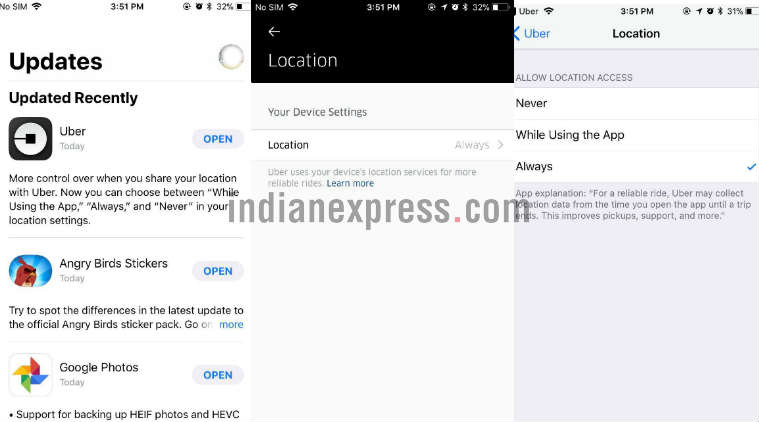 Apple, Apple iOS 11, iOS 11 Uber, iOS 11 Uber change, iOS 11 Uber location, iOS 11 location change, iOS 11 location feature, Uber location setting iOS 11, Uber update