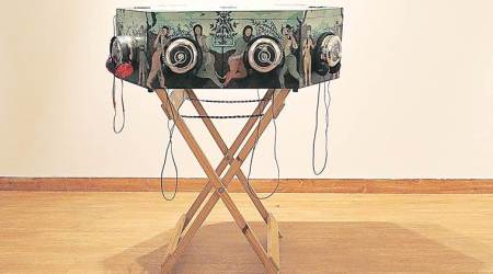 shashwat srivastava, art exhibition delhi, delhi art konsult gallery, hauz khas village, hkv art gallery, dastarkhwan monologue, art installations, indian express