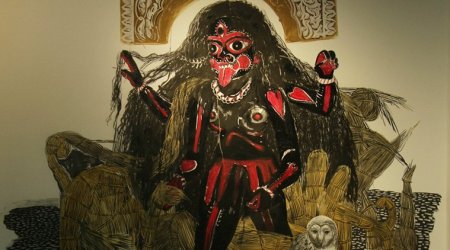 In Beech Sadak, Kolkata-based artist Sumantra Mukherjee looks at the overlapping and cohabiting of ideas and techniques in the folk and the contemporary.