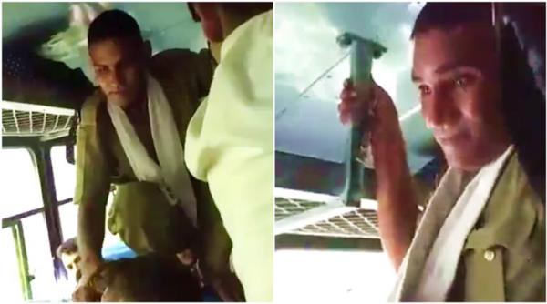 bus conductor, ticket checking, haryana roadways, haryana bus, crowded bus, conductor monkey leaps, conductor on a bus, indian express, indian express news