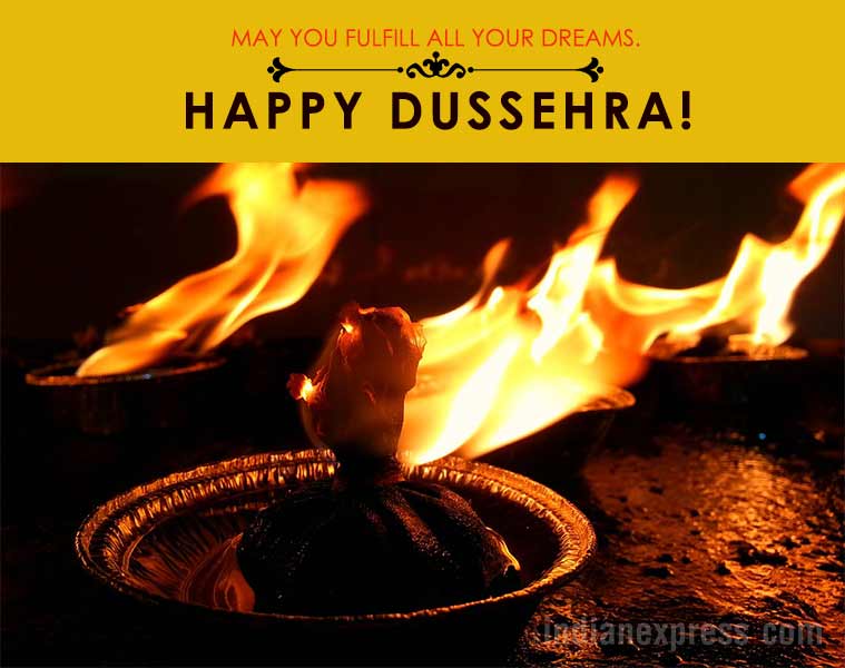 May this Dusshera burn all your worries with the burning of Ravana. May the  day bring you good fortune and success today and forever! Happy Dussehra  to